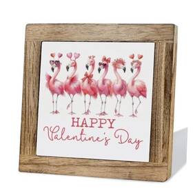 Smp022 Edcto Flamingos Valentine Decor Happy Valentines Day Sign Decorative Style 07