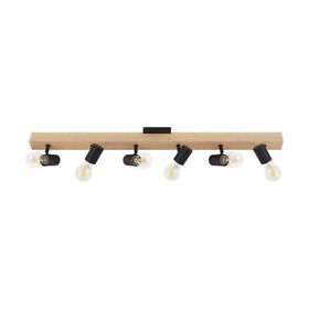 204198a Eglo Lighting Kingswood 6-light Track Light Brown Black Finish