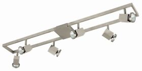 93679a Eglo Lighting Zeraco Six Light Track Satin Nickel Finish
