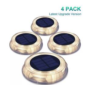 Eleding 445035391373 Solar Powered 4-lights Deco Clear Led In-ground Well Light Garden Pool Porch Wa