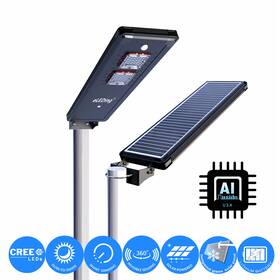 Ee824w-ai18-mfr Eleding Solar Power Ai Smart 20w 3200lm All-night-on Aluminum Led Street Parking Lot