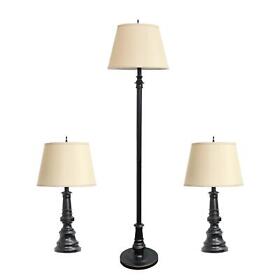 Lc1002-rbz Elegant Designs Restoration Bronze Three Pack Lamp