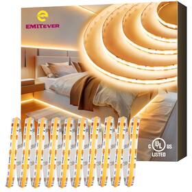 E2024v-274-3230-u Emitever Cob Led Strip Tape Lights Warm White 2700k 32.8ft Dc 24v 4800leds