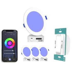 4pk-wsd-rgbcw-6 Enoled Smart Wireless Downlight Wall Switch Ultra-slim Rgb Cct