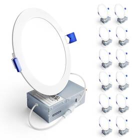 Ensenior Hy 888 12 Pack 6 Inch Led Recessed Ceiling 6000k - Clear White