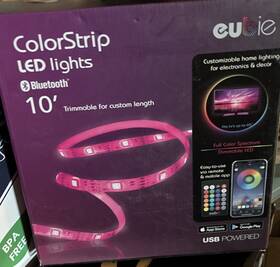 8273 Eubie Colorstrip Led Light Strip 10ft Bluetooth Usb Dimmable Remote