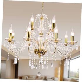 Eyeshine Moist 631060188812 Modern Elegant 12 Lights K9 Crystal Glass Chandelieren Pendant Gold