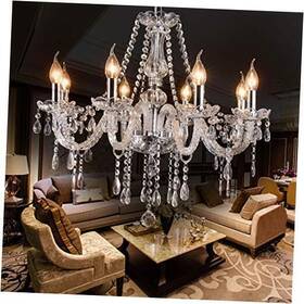 Fba-hygxhg014-08 Eyeshine Moist #550us Liumang Modern Elegant 8 Lights K9 Crystal Glass Large Arm Transparent