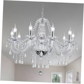 Ns01410 Eyeshine Moist Modern Elegant 10 Lights K9 Crystal Glass Chandelier Silver Pendant Ceiling
