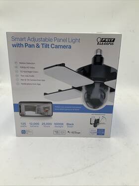 Feit 017801152913 Electric Smart Adjustable Panel With Pan And Tilt Camera Dimmable Led Light