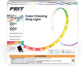 Feit 017801734867 Electric 20ft Smart Led Strip Light Chasing Rgb Tunable White App And Rem