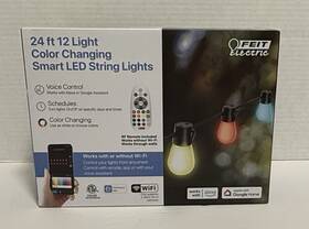 Feit Electric 017801729115 24 Ft 12 Smart String Lights Voice And Remote Control Color Changing