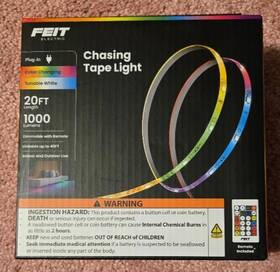 Feit Electric 017801736816 Chasing Led Tape Light 20ft Color Changing Tunable White Remote