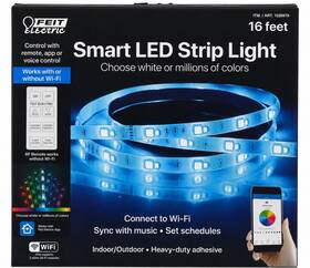 Feit Electric 1526979 Smart Led Strip Light 16ft Multicolor Remote Wi-fi Alexa Google