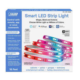 1528979 Feit Electric Wi-fi Smart 16foot Led Strip Light Indoor Outdoor-w Clips And Remote