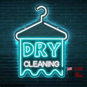 Y018-dry Fespcj Dry Cleaning Signs Multi-color Neon Lights Commercial Laundry Room