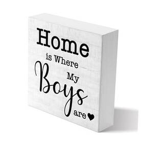 Afhw01-j-baimzh-a02275 Fhw Us Home Is Where My Boys Are Sign New Mom Gifts Funny Mothers Day Bmh326