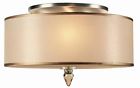 9503-ab Flush 783732 3 Antique Shade Id Brass Lights Semi