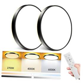Fpds 707713931675 2 Pack Flush Mount Ceiling Light 8.7 Inch Black-3cct 2700k/4000k/6000k