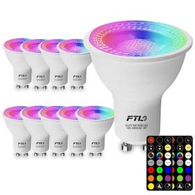 Ft-guw5-rgb Ftl Gu10 Led Color Changing Light Bulb With Remote Control Rgb Dimmable Colo