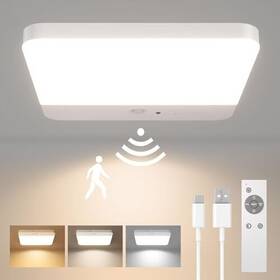 Cl05 Fulen Motion Sensor Ceiling Light Fixture Cordless Closet 1 Pack White