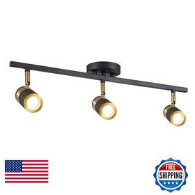 Fulesi B091cqhd7g 3-light Track Lighting Black Ceiling Spot Rotatable Light Head