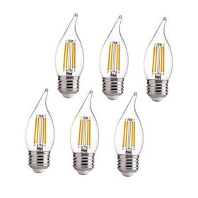 Ca11 Fulinte Dimmable 6-pack Candelabra Led 6 Count Pack Of 1 60w 2700k Soft White