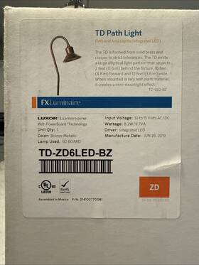 Fx Td-zd6led-bz Luminaire Led Td Path Light Bronze Metallic Zd Luxor New Nib
