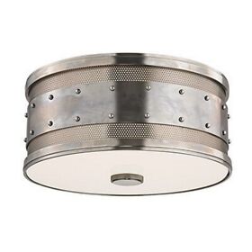 2202-hn Gaines Two Light Flush Mount Historic Nickel Polished Finish