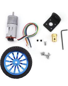 Garosa 739904619048 Dc12v 30rpm Magnetic Encoder Gear Motor With Mounting Bracket For Robotics 65mm