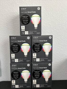 700l Ge 043168503280 Lot Of 5 C By Br30 Full Color Smart Bulb Dimm 2700k Light