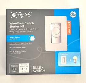 Ge 043168525763 Add A Light Switch Anywhere Wire-free Starter Kit -switch Bulb Combo