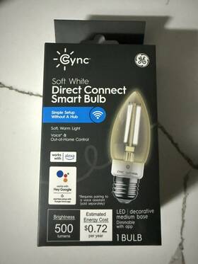 Cledbm6ldgf-ot Ge 043168546348 Direct Connect Smart Bulb 6w Decorative Med Base