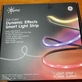 Ge 043168548427 Cync Dynamic Effects Smart Led Neon Shape Light Full Color 2.4ghz Wi-fi 16 Ft