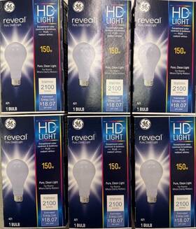 16703 Ge 6 Reveal Hd Light 150w Frosted A21 Bulbs With Medium Base