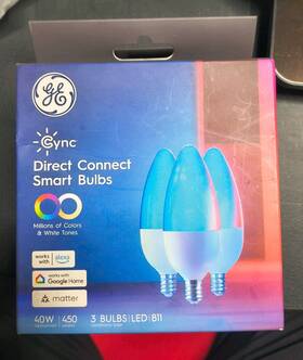 Ge 2307bd00 2boxes 6 Bulbs Cync Direct Connect B11 Candle Smart 3-pack Color White