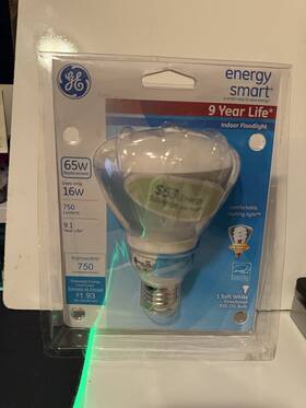 47478 Ge Lighting Energy Smart 16w Replacement 65w R30 Indoor Floodlight