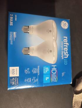 Br30 Ge 744759052773 Refresh Led Light Bulbs 65 Watt Daylight Indoor Floodlights 2 Pack