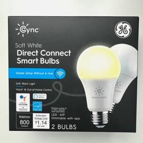 Ge 849944078986 C By Cync A19 Smart Led Light Bulbs 2 Pack - Soft White