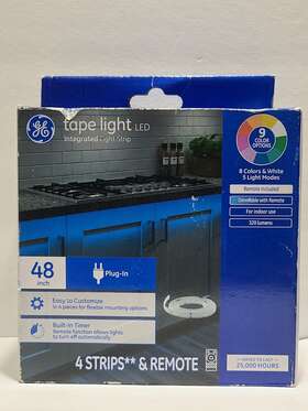 93129121 Ge Led Tape Light 9 Color Options 48 In Plug-in Indoor Strip With Remote