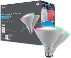93129693 Ge Cync Direct Connect Wifi Full Color Outdoor Led Par38 Smart Bulb 2 Pack
