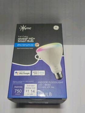 93130127 Ge Cync Indoor Floodlight Br30 Full Color Reveal Hd Smart Bulb Model Dimmable