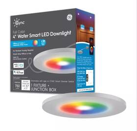 93130205 Ge 4 Inch Full Color Wafer Smart Led Down Light With Alexa