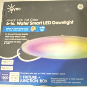 93130935 Ge Cync Reveal Hd 6-inch Full Color Wafer Smart Led Downlight Rgb Wi-fi
