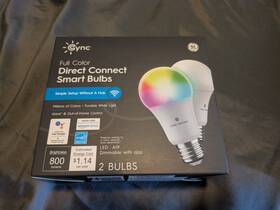 Cleda199cd1-2p Ge Cync Dimmable Full Color Direct Connect Smart Bulbs Two Pack Led