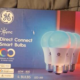 Cleda199cd1ms-mss-4p Ge Cync Direct Connect Smart Led Bulbs A19 9.5w 800lm Multicolor 4-pack Alexa