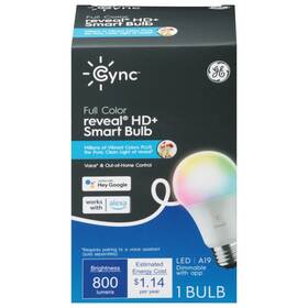 Cleda199cdrv-ot Ge Cync Full Color Smart Led Bulb 9.5w 800 Lumens A19 Alexa And Google