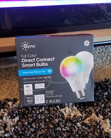 93128982 Ge Cync Color Changing Smart Light Bulbs Direct Connect A19 Led 2 Pack