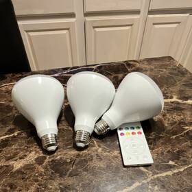 Dobr30mrgbpw Ge Led Br30 Multicolor Rgb Reflector Light Bulbs 650 Lumens Remote Set Of 3