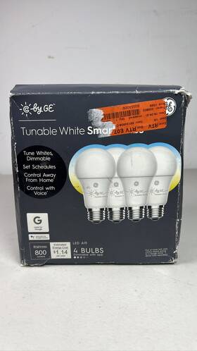 Ge Lighting 043168541539 Cync Tunable White Smart Led A19 Light Bulbs 4-pack 800 Lumens